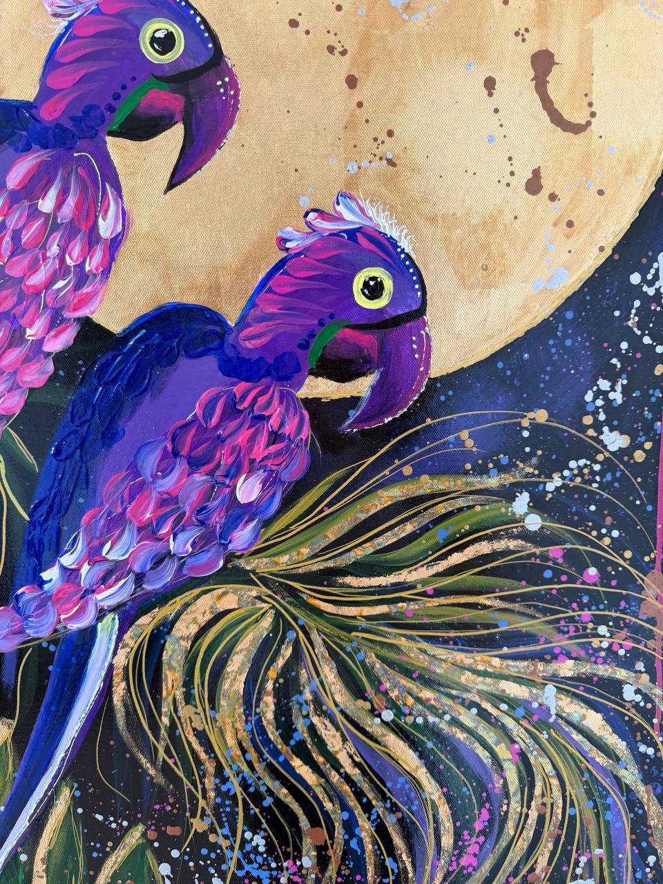 Two parrots in paradise